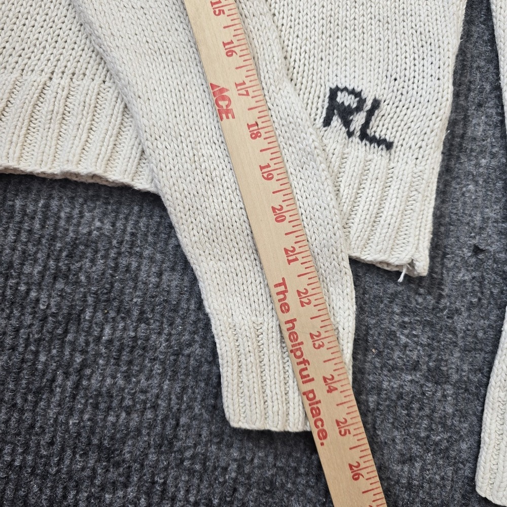 Ralph Lauren Sport Dog Sweater 2001 Knit Crewneck Cream Vintage Women's Small - Picture 5 of 7